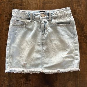 Girls destructed denim skirt